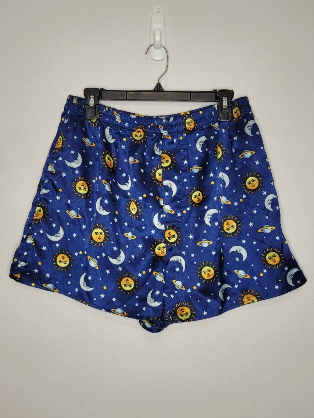 90s Briefly Stated blue yellow sun moon sun celestial boxer shorts size large